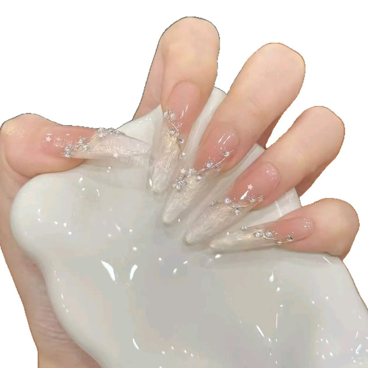 Artistic Long Press-On Nail Extensions