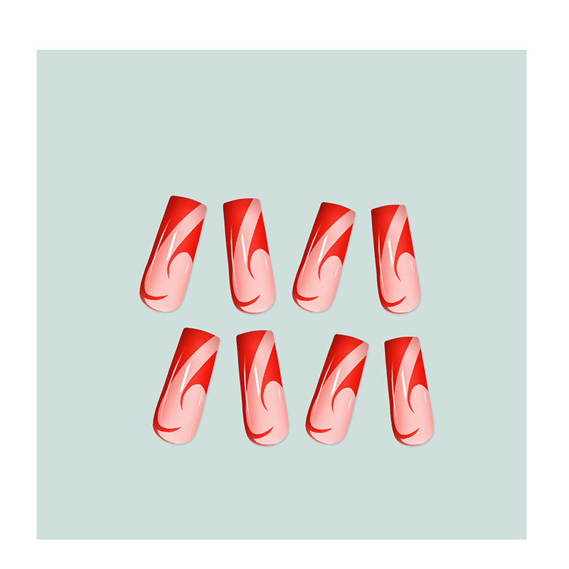Artful nail extensions with fire pattern Stornfield