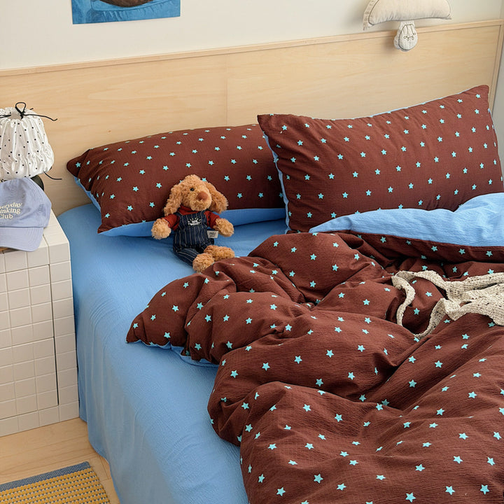Star Patterned Lightweight Duvet Cover Set