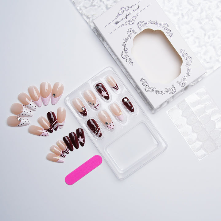 Elegant artificial nails with decorated designs Stornfield