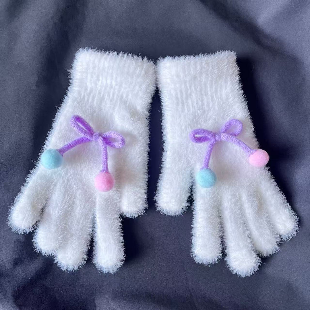 Cute Plush Rabbit-Themed Fingerless Gloves Stornfield