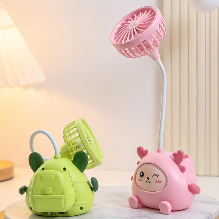 Ladies desk lamp with integrated mini fan Stornfield
