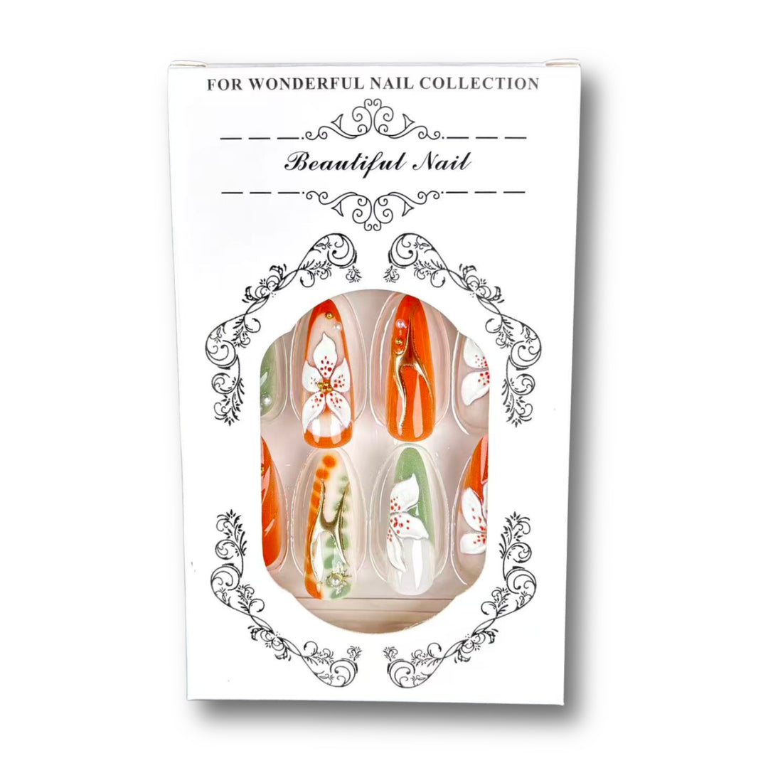 Artistic Floral Press-On Nail Art Set 1790746250