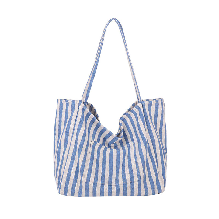 Spacious Striped Beach Tote