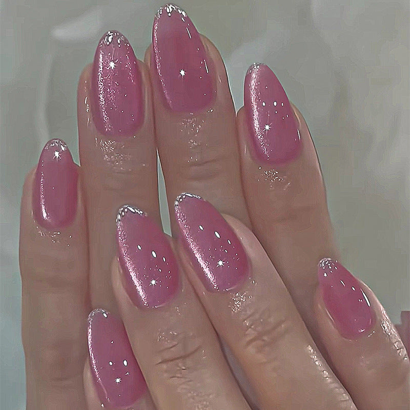 Artificial nail set with an elegant glitter finish and natural look Stornfield