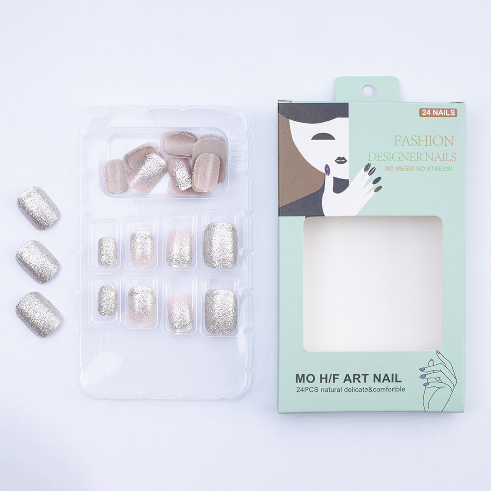 Elegant glitter pattern artificial nails Stornfield