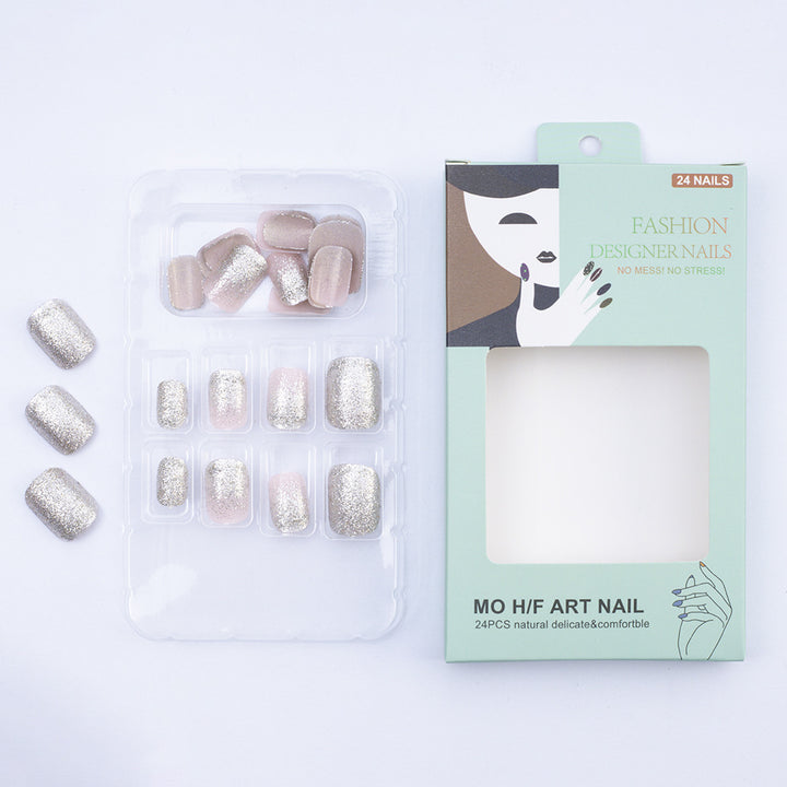 Elegant glitter pattern artificial nails Stornfield