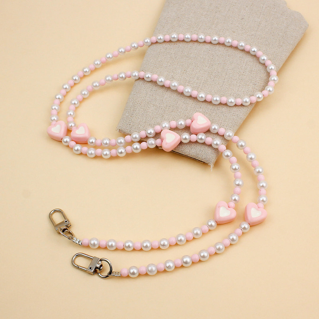 Heart-Embellished Beaded Eyewear Chain Stornfield