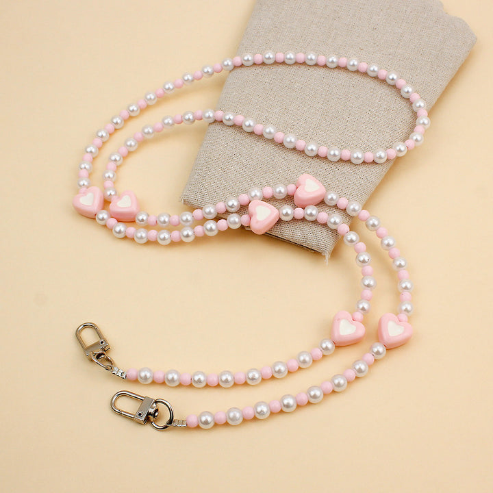 Heart-Embellished Beaded Eyewear Chain Stornfield