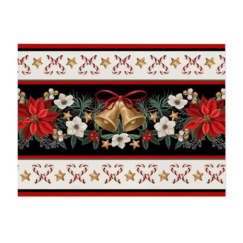 Festive Pinecone Star Holiday Indoor-Outdoor Doormat with Non-Slip Backing