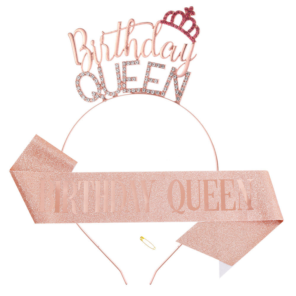 Ladies Glitter Headband with "Birthday Queen" lettering Stornfield