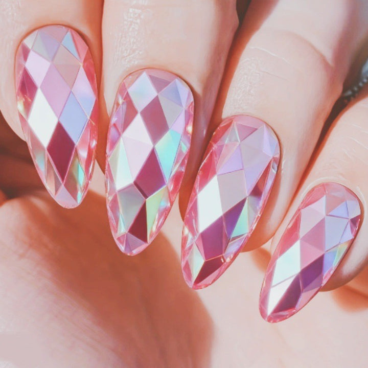 Eye-catching 3D art nails in crystal design Stornfield
