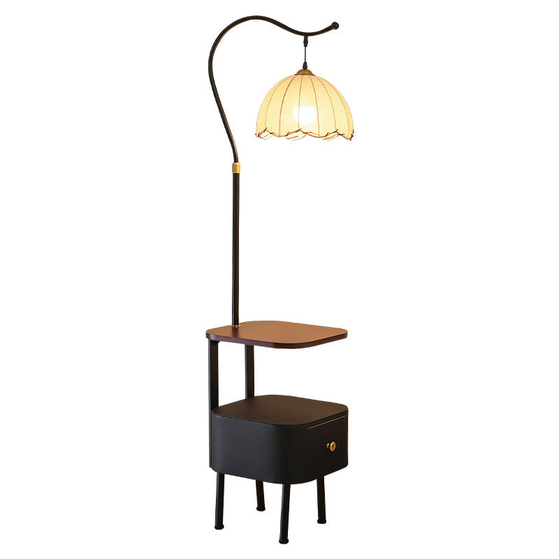 Stylish Floor Lamp with Integrated Side Table