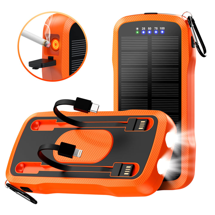 Solar charger with integrated USB ports and LED lamps Stornfield