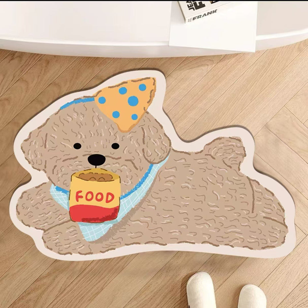 Adorable Cat-Shaped Plush Area Mat
