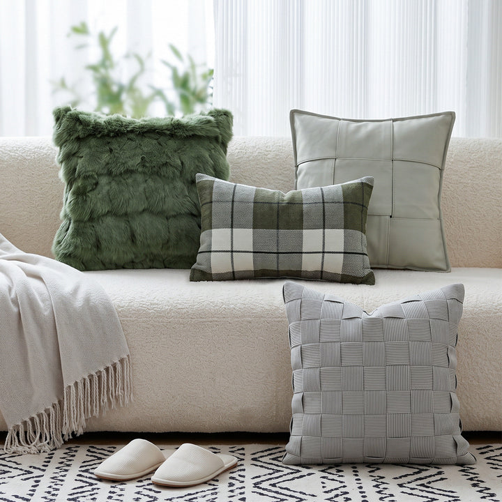 Decorative cushion made of artificial leather with modern design