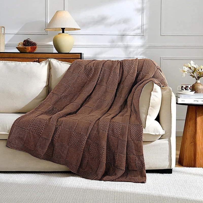 Textured Knit Throw Blanket