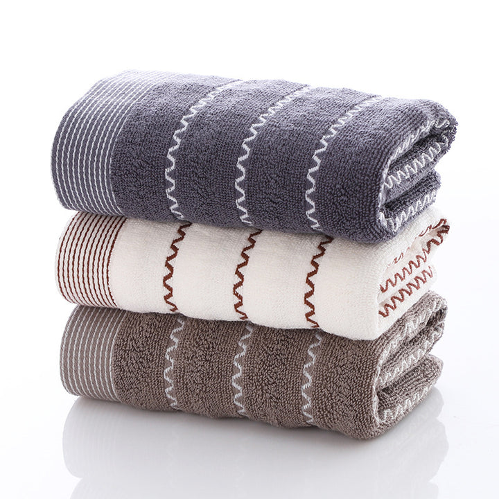Ladies terry bath towel with modern stripes Stornfield