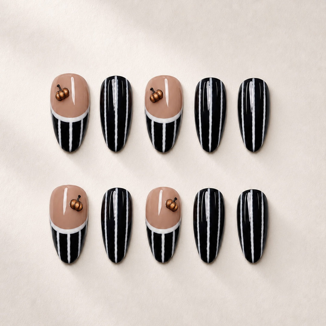 Nail art set with elegant zebra designs and creative accents Stornfield