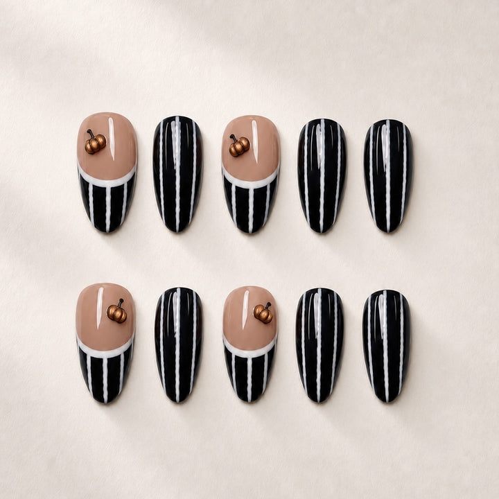 Nail art set with elegant zebra designs and creative accents Stornfield