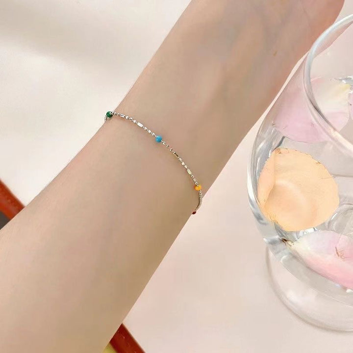 Dainty Multi-Colored Beaded Chain Bracelet Stornfield