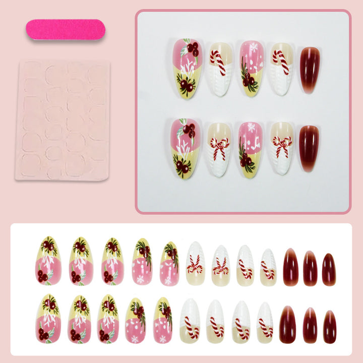 Artificial nail set with festive snowmen and Christmas motifs Stornfield