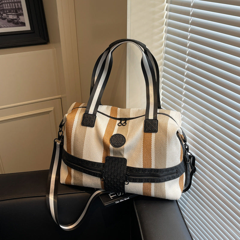 Stylish Striped Weekend Duffel Bag Stornfield