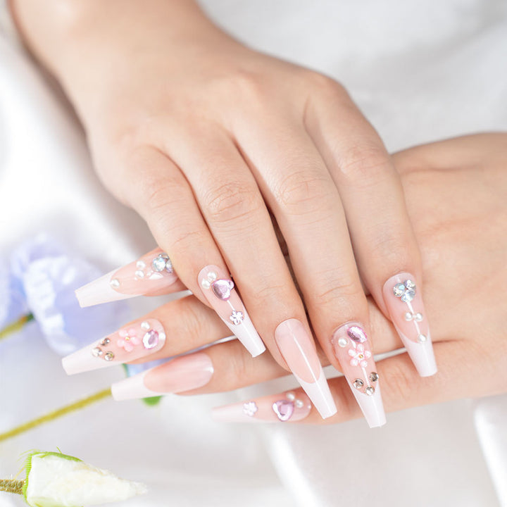 Decorative Glamorous Long Coffin Press-On Nails Stornfield