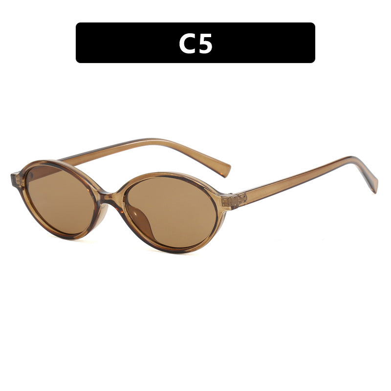 Women's fashionable oval sunglasses with curved frame and UV protection Stornfield