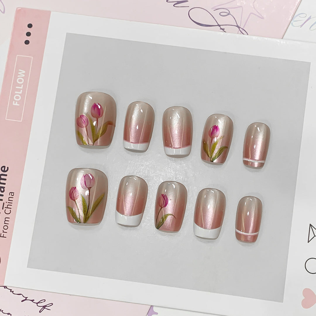 Artful artificial nails with floral accents Stornfield