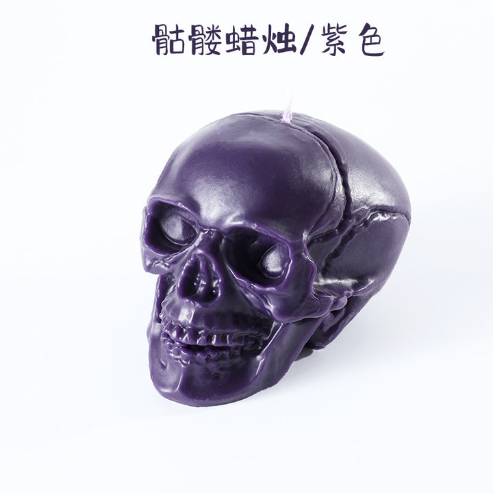 Sculptural Skull-Shaped Decorative Candle with Realistic Anatomy Detail