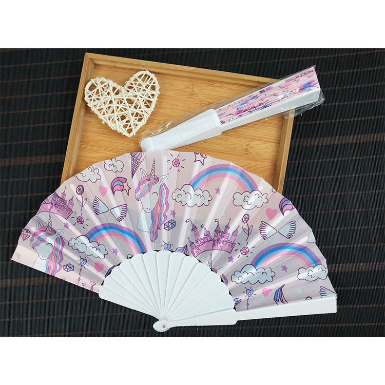 Ladies decorative fan with shimmering shell pattern Stornfield