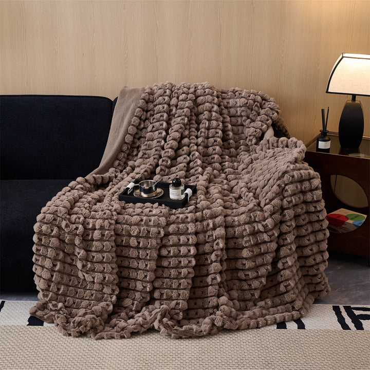 Plush Textured Throw Blanket