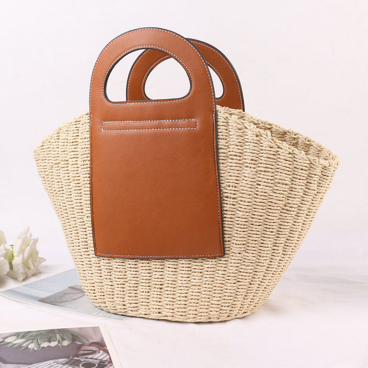 Handbag Made of High-Quality Raffia with Elegant Leather Accents Stornfield