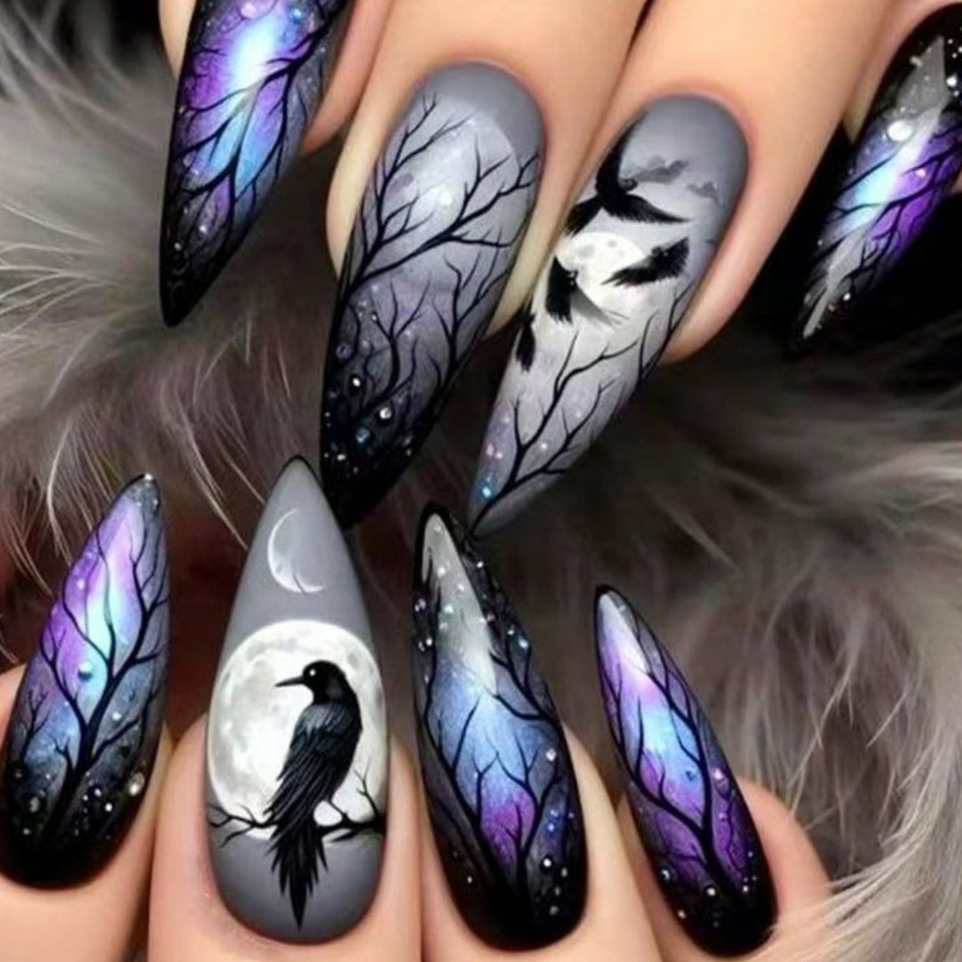 Gothic Enchanted Stiletto Nail Art Extensions Stornfield