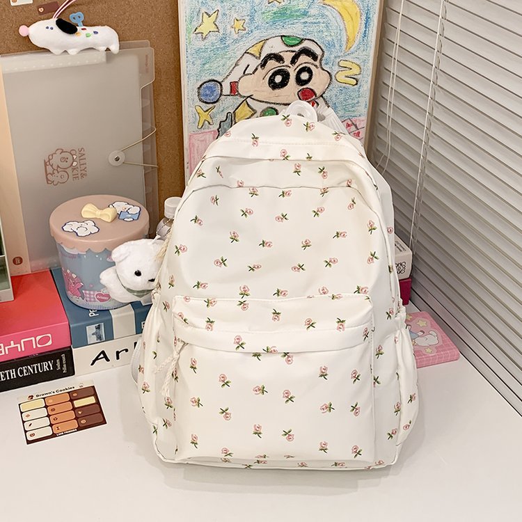 Backpack with Floral Design and Practical Compartments Stornfield