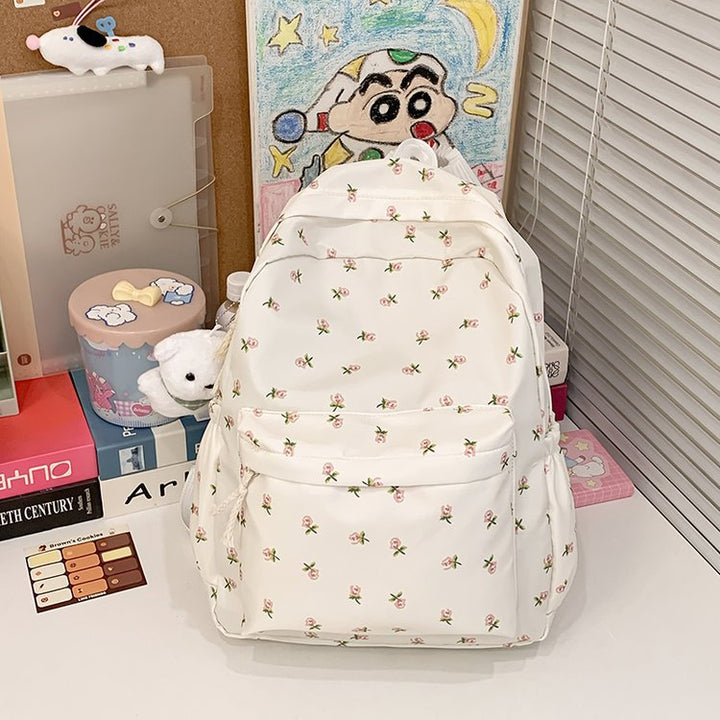 Backpack with Floral Design and Practical Compartments Stornfield