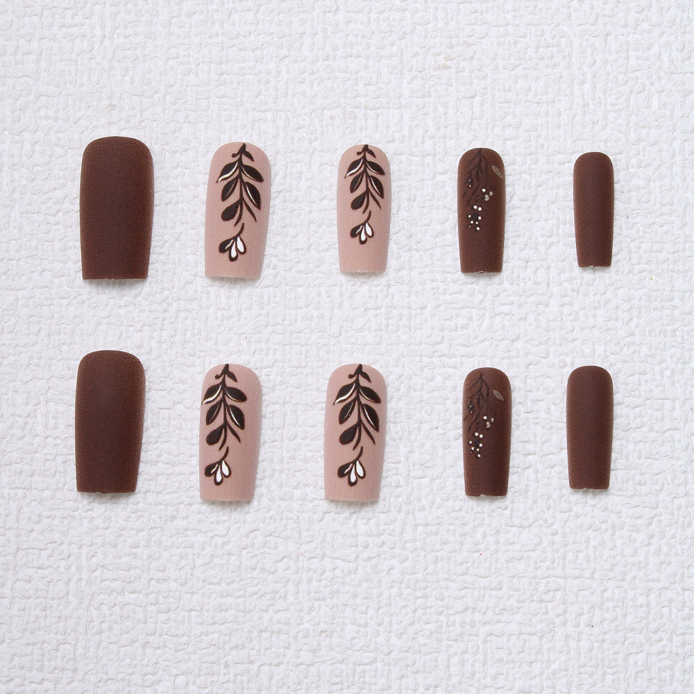 Elegant Floral Matte Press-On Nails Stornfield