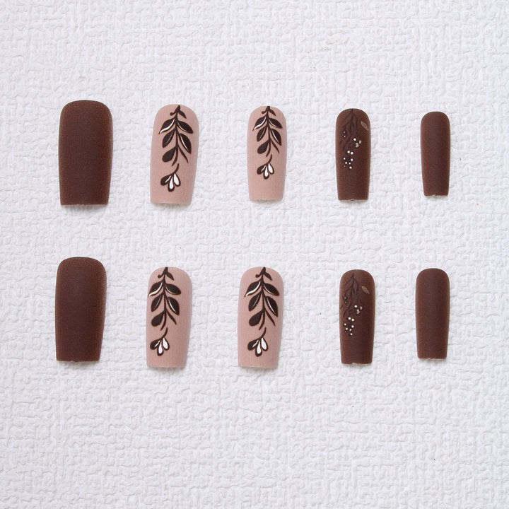 Elegant Floral Matte Press-On Nails Stornfield