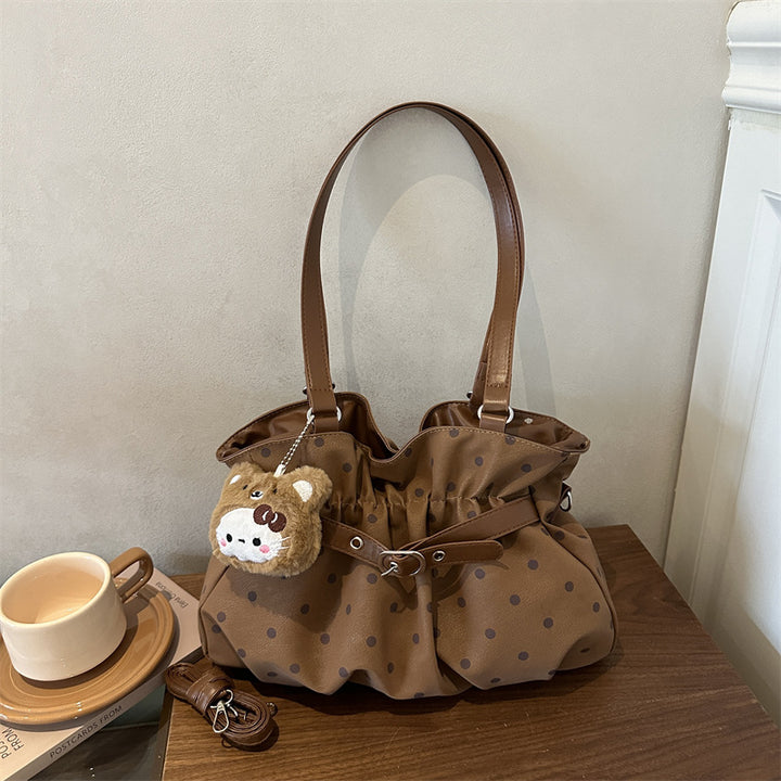 Polka Dot Pleated Handbag
