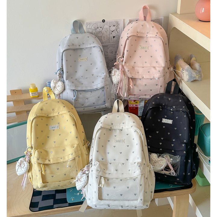 Heart-Print Stylish Backpack Stornfield