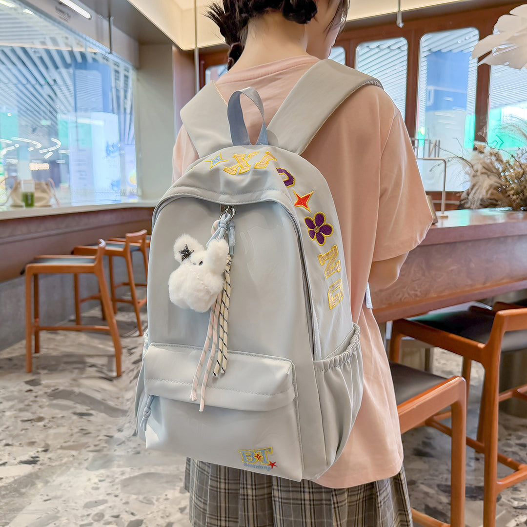 Trendy Embroidered School Backpack Stornfield