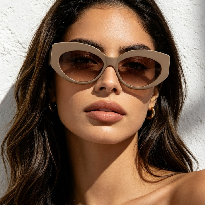 Ladies Cat-Eye Sunglasses with Playful Transparency Design Stornfield