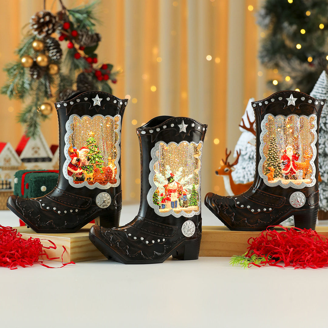 Decorative Snow Globe Boot Ornament Stornfield