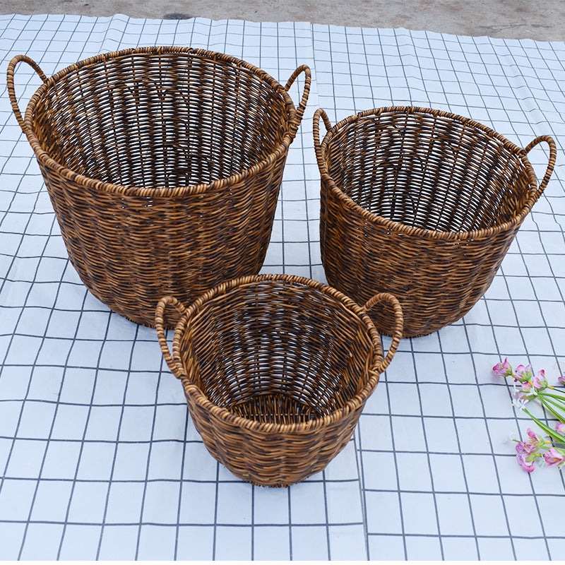 Artisan Woven Round Storage Basket Stornfield