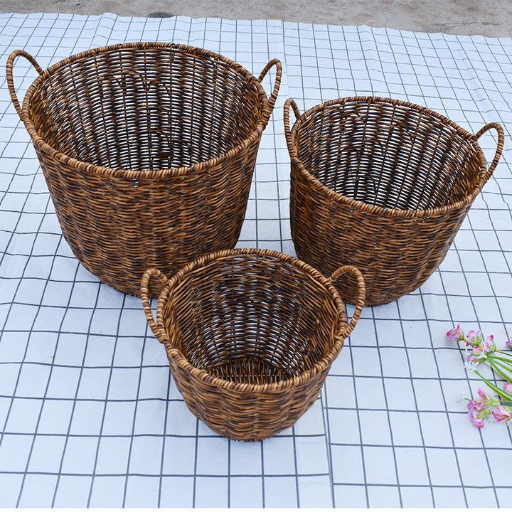 Artisan Woven Round Storage Basket Stornfield