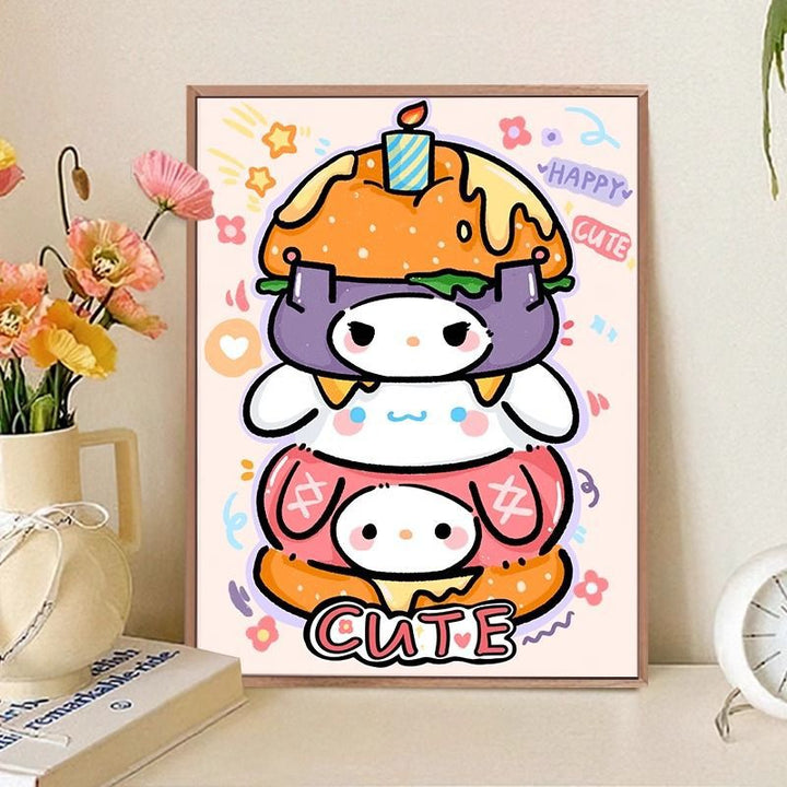 Playful Cat-Themed Food Art Print Stornfield