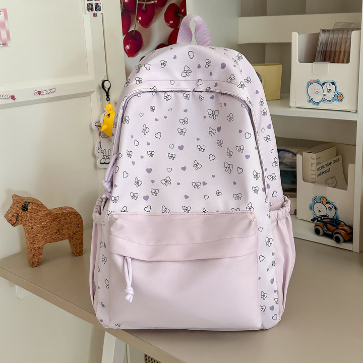 Stylish Heart-Printed Backpack Stornfield