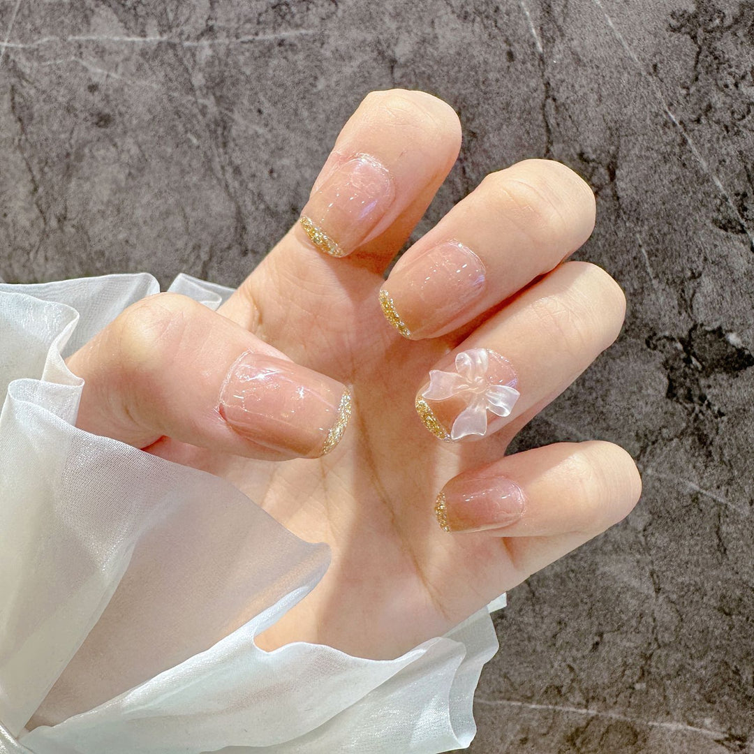 Elegant Glittered Press-On Nail Set Stornfield