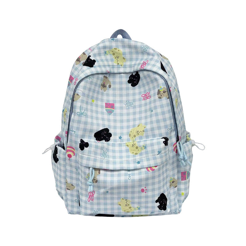 Backpack with Creative Checkered Pattern and Playful Appliqués Stornfield